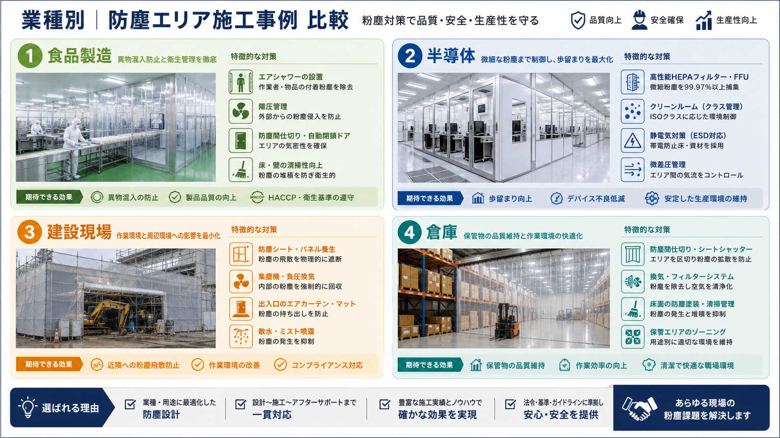 防塵エリアの作り方に関する施工事例