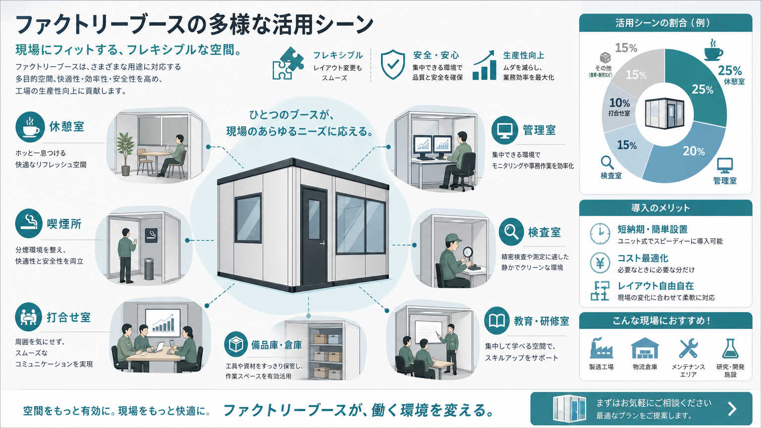 ファクトリーブースの活用シーン別事例